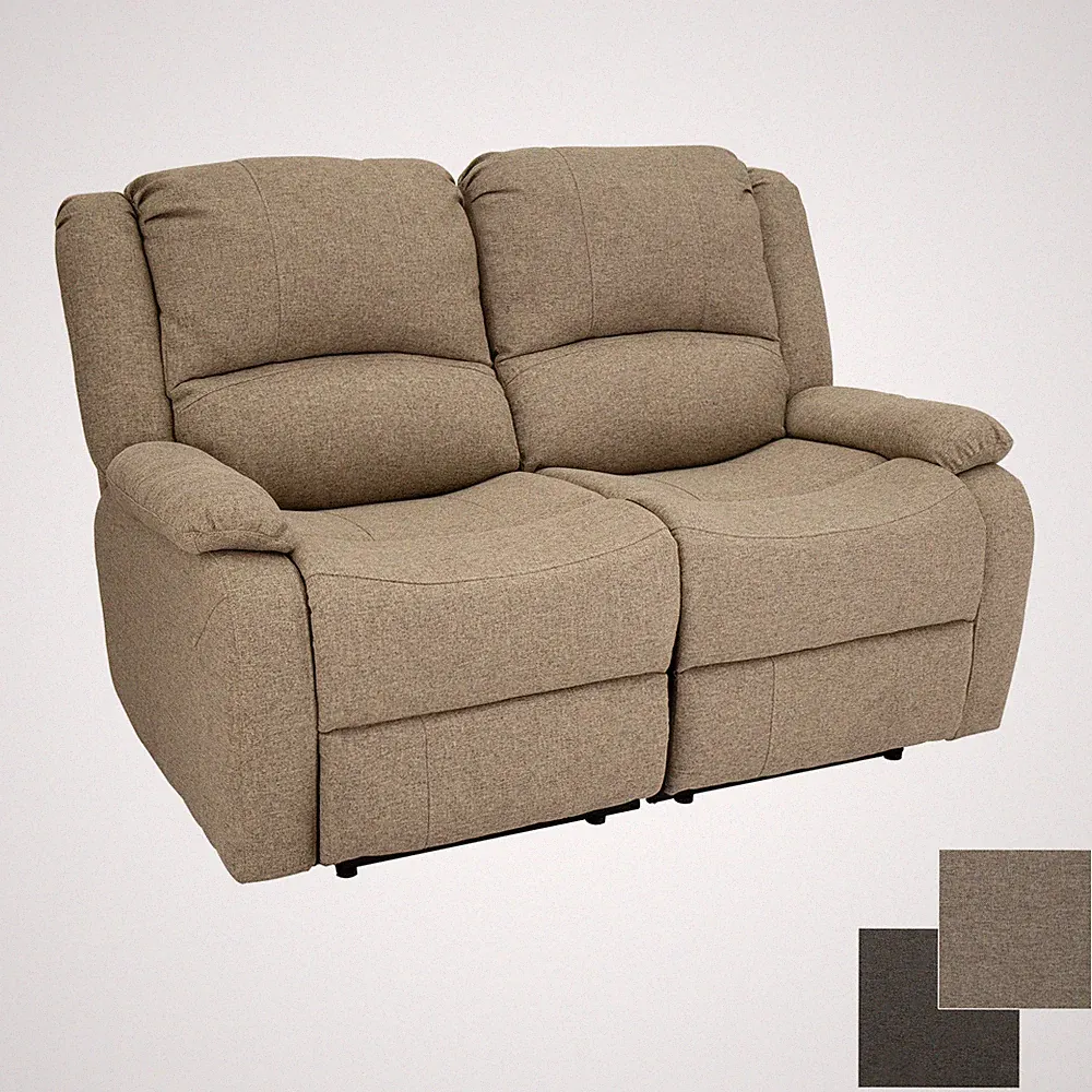Charles Collection 58" Cloth Double Recliner Wall Hugger RV Sofa Couch Oatmeal