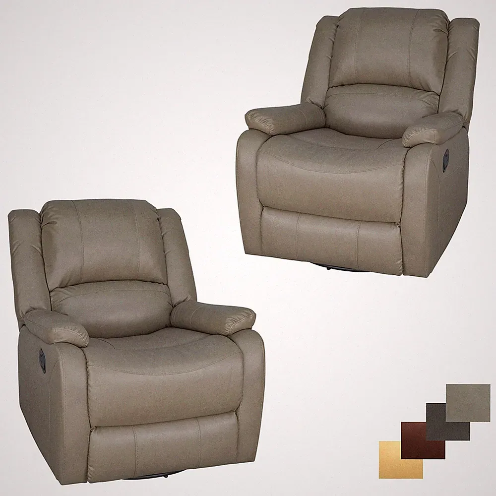 RecPro Charles 30" RV Putty Swivel Glider Recliner SGR Chair RV Furniture 2pk