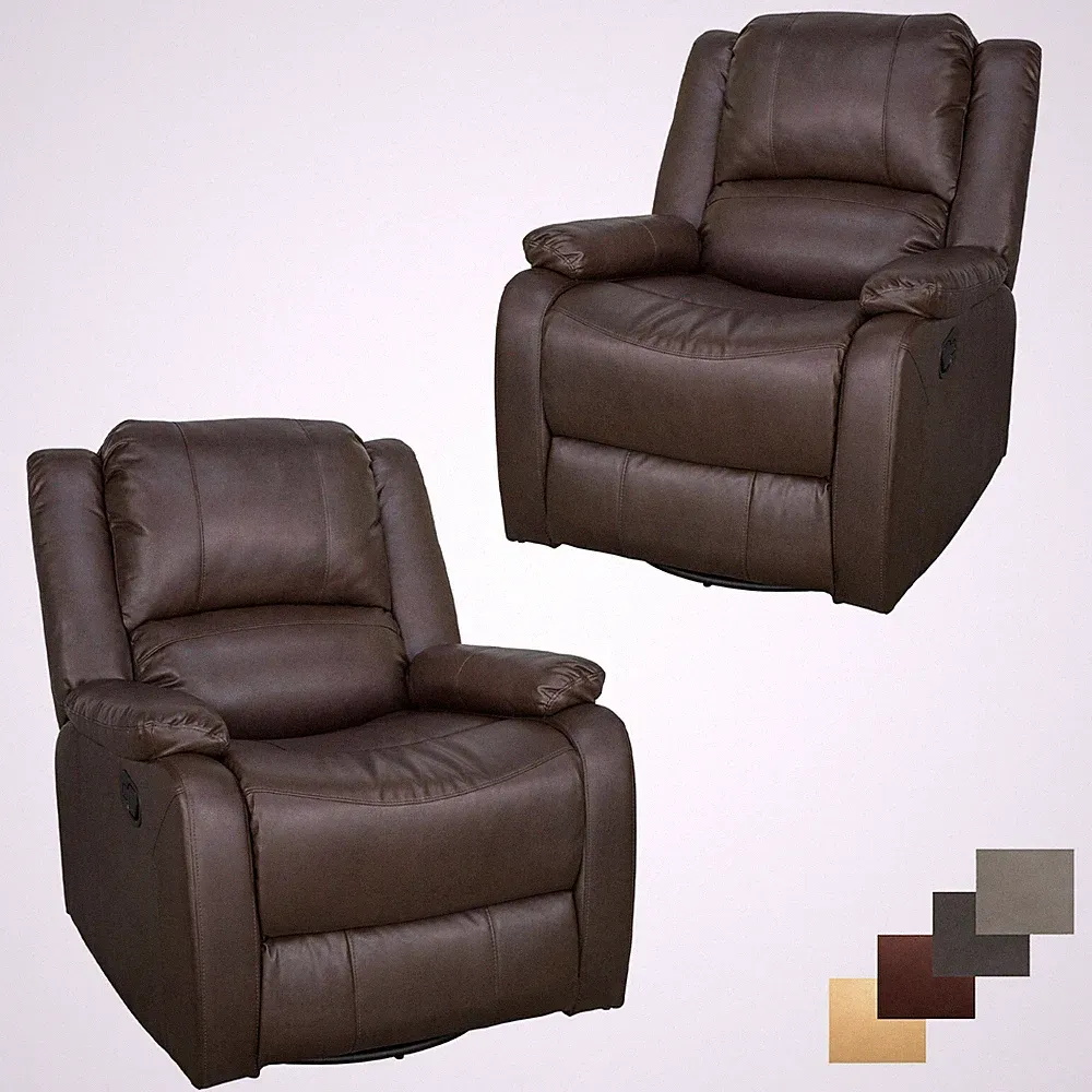 RecPro Charles 30" RV SGR Chestnut Swivel Glider Recliner Chair RV Furniture 2Pk