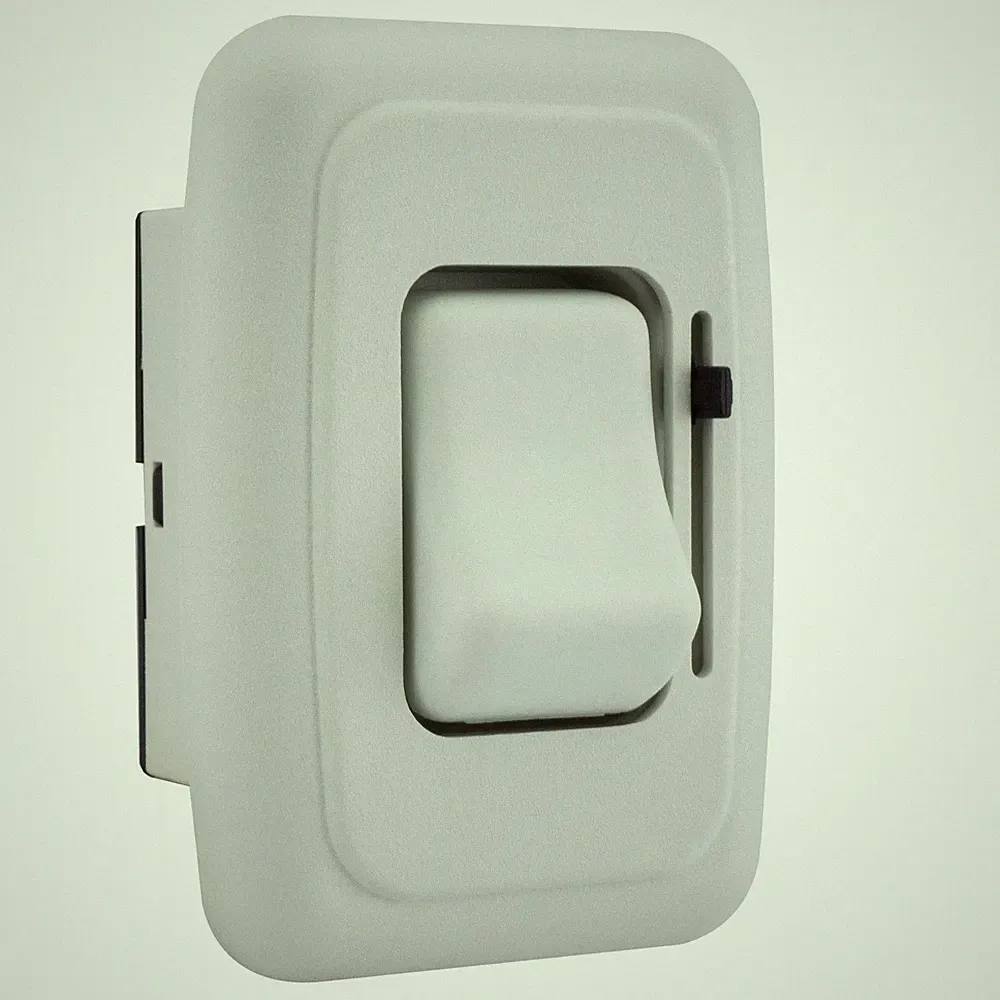 RecPro RV 12V DC Toggle Style Light Switch with High-Side Dimmer White